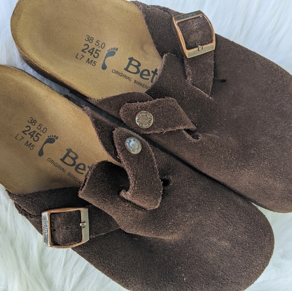 Birkenstock Betula Clogs in Chocolate Suede - Picture 2 of 7